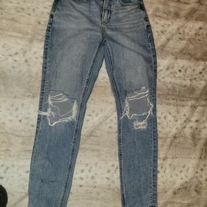 American Eagle Outfitters Distressed Light Blue Skinny Jeans